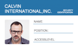 Online Editable White and Blue Security ID Card