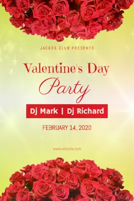 Online Editable Valentine's Day February 14 Party Invitation Tumblr Graphic