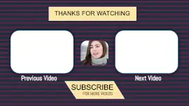 Online Editable Dark Desaturated Pink and Grey Horizontal Lines Youtube End Screen