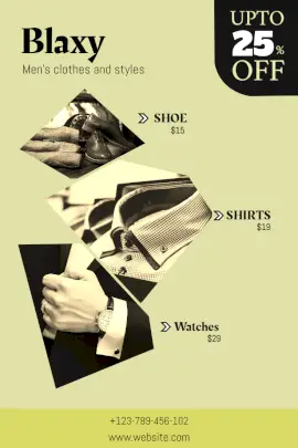 Online Editable Men's Fashion Offer Ad Pinterest Graphic