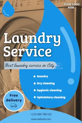 Online Editable Laundry Service Ad Pinterest Graphic