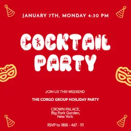 Online Editable Cocktail Party Invitation