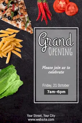 Online Editable Restaurant Opening Pinterest Graphic