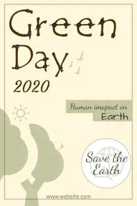 Online Editable Green Day 2020 Pinterest Graphic