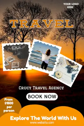 Online Editable Travel Agency Pinterest Graphic
