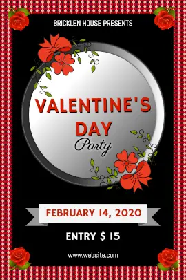 Online Editable Red and Black Valentine's Day Party Tumblr Graphic