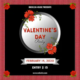 Online Editable Red Rose Valentine's Day Party Instagram Post