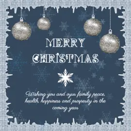 Online Editable Blue Frosty Frame Merry Christmas Wishes Instagram Post