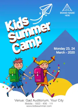 Online Editable Summer Programs for Kids Poster