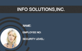 Online Editable Dark Blue and Black Company ID Card