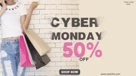Online Editable Cyber Monday Sale YouTube Thumbnail