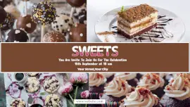 Online Editable Celebration with Sweets YouTube Thumbnail