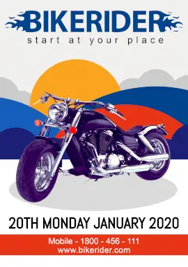 Online Editable Crazy Bike Rider Poster