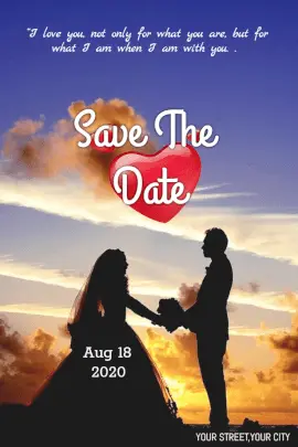 Online Editable Save the Date Pinterest Graphic