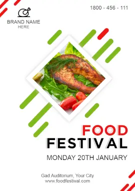 Online Editable Abstract Food Festival Flyer