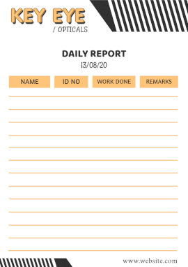 Online Editable Key Eye Opticals Daily Report