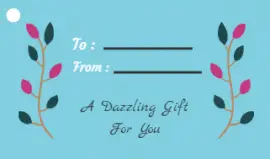 Online Editable Very Soft Cyan Greeting Gift Tag