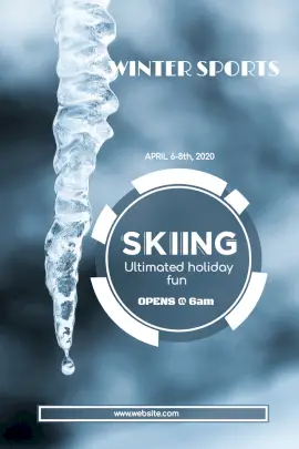 Online Editable Winter Sports Pinterest Graphic