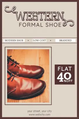 Online Editable Formal Shoe Sale Pinterest Graphic