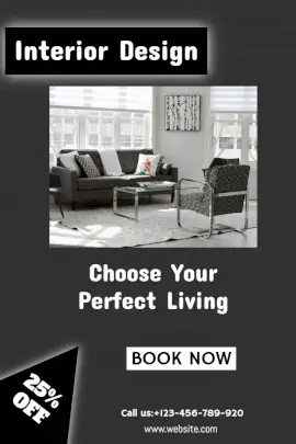 Online Editable Interior Design Pinterest Graphic