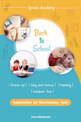 Online Editable Back to School Event Pinterest Graphic
