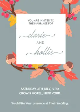 Online Editable Marriage Portrait Invitation