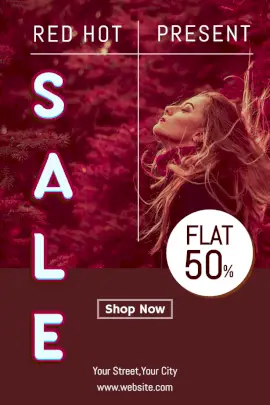 Online Editable Red Hot Sale Pinterest Graphic