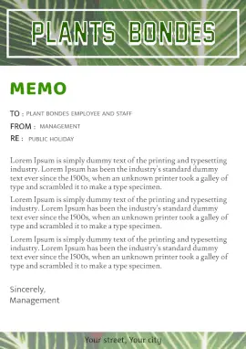 Online Editable Palm Leaves Management Memo Document