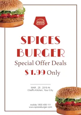 Online Editable Spicy Burger Poster