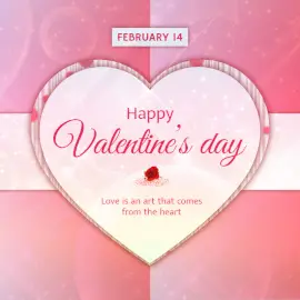 Online Editable Valentine's Day February 14 Hearts and Roses Social Media Post