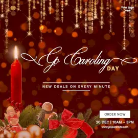 Online Editable Go Caroling Day December 20 Social Media Post