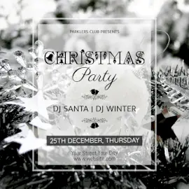 Online Editable Christmas Party Social Media Post