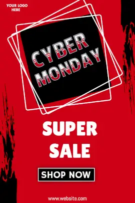 Online Editable Cyber Monday Sale Pinterest Graphic