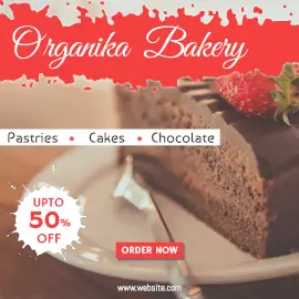 Online Editable Organic Bakery Food Offer Instagram Post