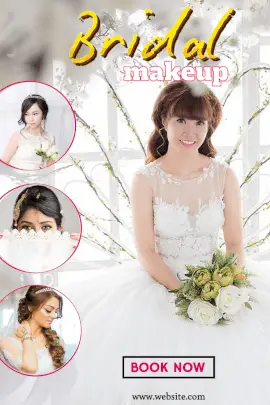 Online Editable Bridal Makeup Pinterest Graphic