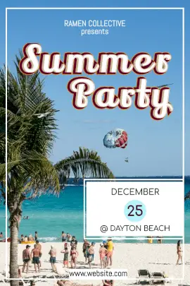 Online Editable Summer Party Ad Pinterest Graphic