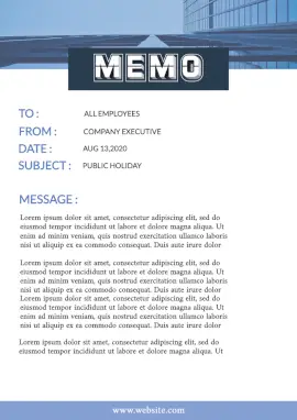 Online Editable Landscape Scene Public Holiday Memo Documents