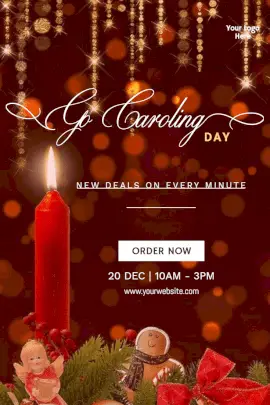 Online Editable Go Caroling Day December 20 Pinterest Graphic