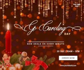 Online Editable Go Caroling Day December 20 Facebook Post