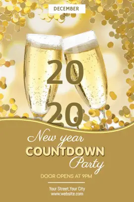 Online Editable Yellow New Year Party Tumblr Graphic