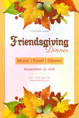 Online Editable Friendsgiving Dinner Party Tumblr Graphic