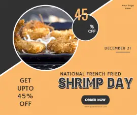 Online Editable National French Fried Shrimp Day December 21 Facebook Post