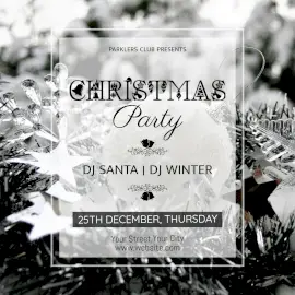 Online Editable Christmas Party Invitation Instagram Post