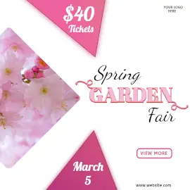 Online Editable Spring Garden Fair Instagram Ad