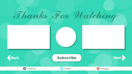 Online Editable Green Dreamy Bubbles YouTube End Screen