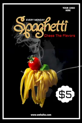 Online Editable Spaghetti Offer Pinterest Graphic