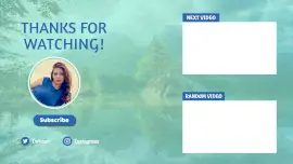 Online Editable Green Nature Theme YouTube End Screen