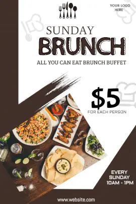 Online Editable Brunch Offer Pinterest Graphic