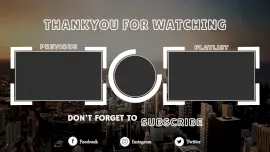 Online Editable Top View Building Theme YouTube End Screen