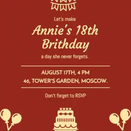 Online Editable Brown Birthday Party Invitation